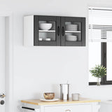 Wall Glass Cabinet PORTO 2 pcs Black 40 x 31 x 40 cm 885188