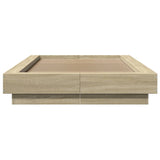Bed Frame with LED Lights without Mattress Sonoma Oak 100x200cm 3281114