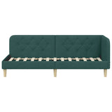 Corner Bed Frame with Headboard Dark Green 80 x 200 cm Fabric 42016557