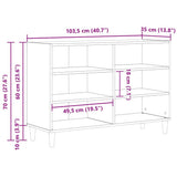 Sideboard Black Oak 103.5 x 35 x 70 cm Engineered Wood 862590