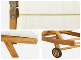 Sun Lounger Brown and Cream Polyester 42032684