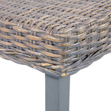 ZNTS Bench 110 cm Grey Natural Kubu Rattan and Solid Mango Wood 285789