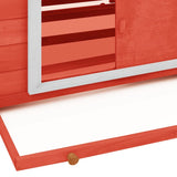 Chicken Coop Red and White 150x96x110 cm Solid Firwood 171462