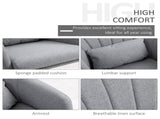 Swivel Linen Fabric Accent Chair for Living Room Contemporary Vanity Armchair with Adjustable Height T3398P344141