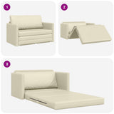 Sofa Bed Cream 124 x 71 x 78 cm Artificial Leather 4106709
