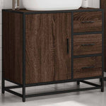 ZNTS Bathroom Sink Cabinet Brown Oak 65x33x60 cm Engineered Wood 849278