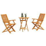 Folding Bistro Set Folding 3 pcs Brown Solid Acacia Wood 3375693