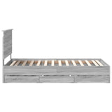 Bed Frame with Drawer Grey Sonoma 100 x 200 cm Engineer Wood 3411150