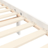 Bed Frame without Mattress White Double Solid Wood Pine 3193702