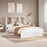 Bookcase Bed without Mattress White 160x200cm Solid Wood Pine 3322398