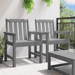 Garden Dining Chair 2 pcs Light Grey 65.5 x 59 x 88cm HDPE 42006606