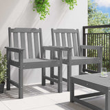Garden Dining Chair 2 pcs Light Grey 65.5 x 59 x 88cm HDPE 42006606