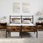 Bed Frame without Mattress Smoked Oak 150x200 cm King Size Engineered Wood 4106928