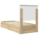 Storage Bed with Drawer Sonoma Oak 75 x 190 cm Engineered Wood 3411259