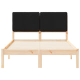 Bed Frame with Upholstered Headboard Black 135 x 190 cm 877921