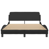Bed Frame "Dover" Black 135x190 cm Double Faux Leather 373331
