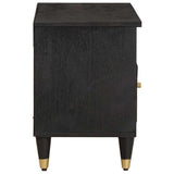 TV Cabinet with Drawer Black 80 x 33 x 46 cm Solid Mango Wood 4018825