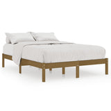 810040 Bed Frame without Mattress Honey Brown Solid Wood 200x200 cm