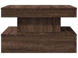Coffee Table with LED Lights Brown Oak 50x50x40 cm 839846