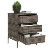 Garden Storage Cabinet Grey 55x59x80 cm Poly Rattan 365553
