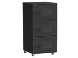 Rolling Storage Cabinet 3-Tier Mobile File Cabinet with Wheels & Metal Doors for Home Office, Living T3398P328285