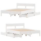 Bed Frame without Mattress White 120x200 cm Solid Wood Pine 3301753