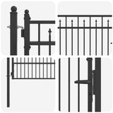 Fence Gate HORST 100 x 175 cm Metal Black Lockable 42034067