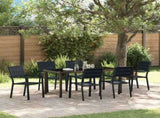 Garden Dining Set 7 pcs Black Powder-Coated Steel 3379146