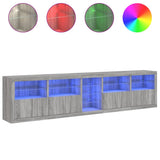 Sideboard with LED Lights Grey Sonoma 283x37x67 cm 3209028