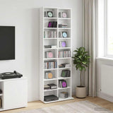 CD Cabinet White 65 x 23.5 x 175 cm Engineered Wood 8012658