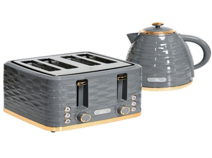 Kettle and Toaster Sets, 3000W 1.7L Rapid Boil Kettle & 4 Slice Toaster with 7 Browning Controls, T3398P344242