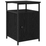 Bedside Cabinet with Drawer 2 pcs Black oak Engineered Wood 879506