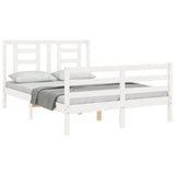 Bed Frame without Mattress White 140x200 cm Solid Wood 3194702