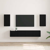 TV Wall Cabinet 2 pcs Black 30 x 31 x 60 cm Engineered Wood 892272