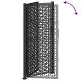 Garden Gate Black 100x200 cm Steel Cross Design 4101003