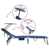 Folding Sun Lounger Folding Blue 190 x 57 x 81 cm Oxford 42003128