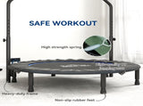 48" Foldable Mini Fitness Trampoline, with Adjustable Foam Handle, Blue T3398P349140