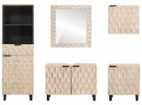 Bathroom Sets 5 pcs White Wash Finish Solid Mango Wood 3310033