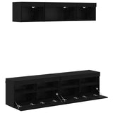 TV Wall Units with LED with LED 5 pcs Black Oak 80 x 30 x 40 cm 3402970
