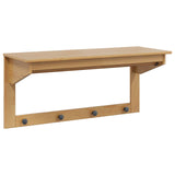 Coat Rack HILL Honey Brown 90 x 35 x 41.5 cm Solid Pine Wood 42025033