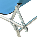 ZNTS Folding Sun Lounger with Canopy Blue Aluminium 310362