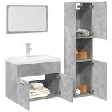 3 Piece Bathroom Furniture Set Concrete Grey Engineered Wood 3324868