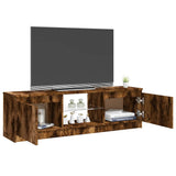 TV Cabinet with LED Lights Smoked Oak 120x30x36 cm 815708