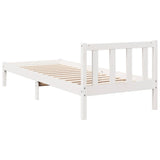 Extra Long Bed Frame without Mattress White 100x210 cm Solid Wood Pine 852433