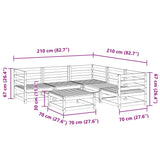 6 Piece Garden Sofa Set Solid Wood Douglas Fir 3299443