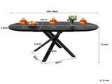 Round extendable table with marble look - 100 cm x 75.5 cm high - With sturdy N639P439338S