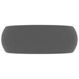 Luxury Wash Basin Round Matt Dark Grey 40x15 cm Ceramic 147005