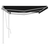 Manual Retractable Awning with Posts 6x3 m Anthracite 3069999