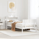Bed Frame without Mattress White 90x200 cm Solid Wood Pine 3305795