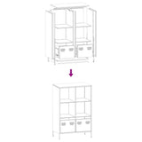 Highboard Black 68x39x103.5 cm Steel 851382